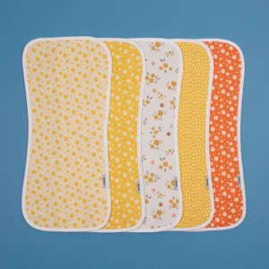 Absorbent Baby Burp Cloths - 5 Pack, 100% Cotton Muslin.