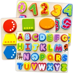 Wooden Chunky Montessori Learning Puzzles.