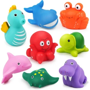 8PCS Mold Free Sea Animal Bath Toys.