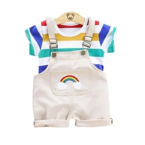 Infant Outfit. T-Shirt With Overalls 2Pcs/Set.
